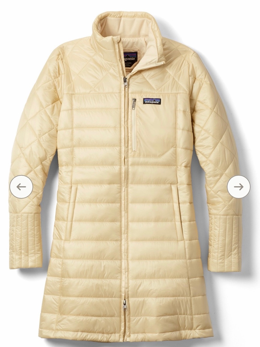 Patagonia Women's Cream Quilted Long Puffer Coat